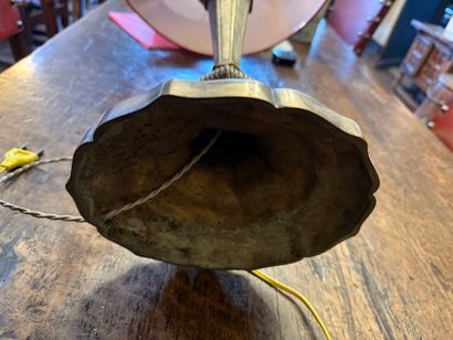 Antique silver-plated bronze pike pole, drilled...