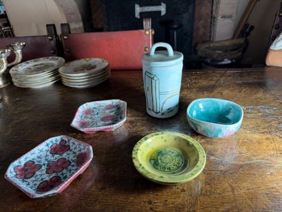 CAZAUX. 
A set of three earthenware pocket...