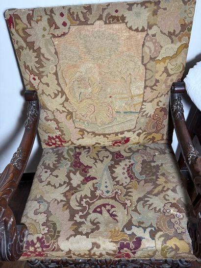 Paire de fauteuils et paire de chaises en...