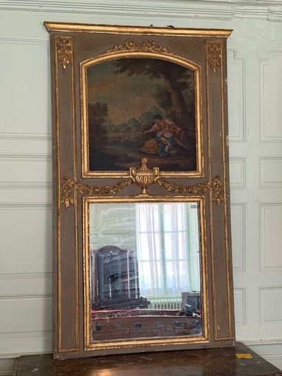 Moulded gilded and grey relacquered wood...