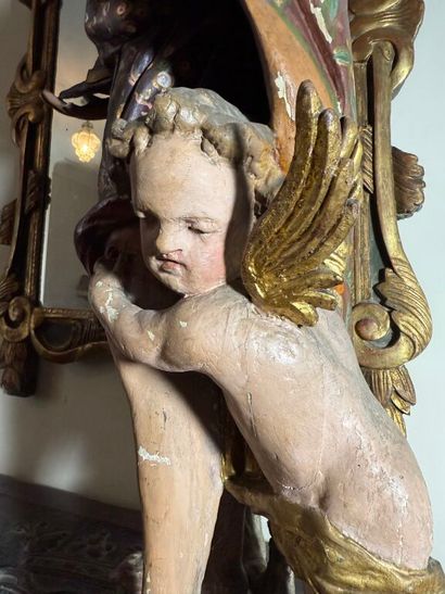 Saint Roch in carved, polychromed and gilded...