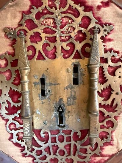 Richly carved walnut and bone bargueño with...