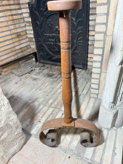 Pair of cast-iron andirons in the 17th century...