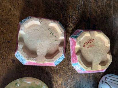CAZAUX. 
A set of three earthenware pocket...