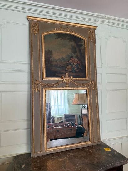 Moulded gilded and grey relacquered wood...