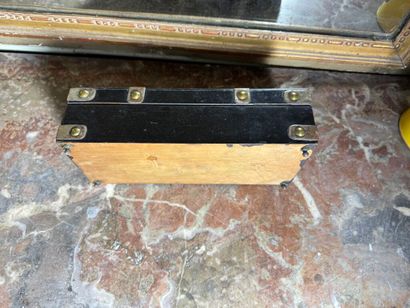 Small rectangular box in black lacquered...
