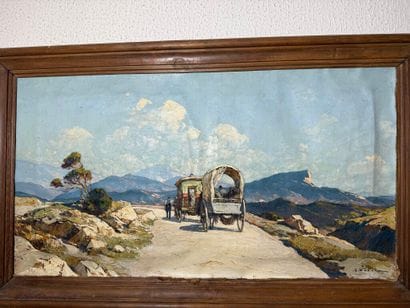 Gustave VIDAL (1895-1966). 
Route de montagne...