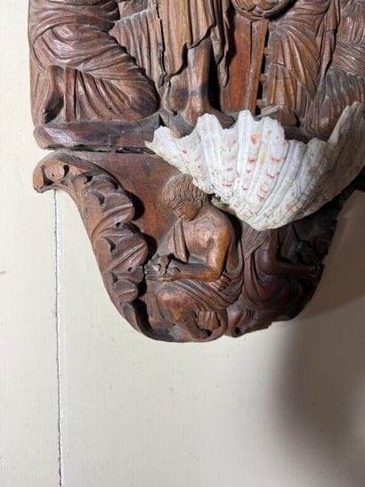 Descent from the Cross in wood carved in...
