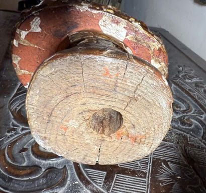 Virgin with mantle in wood carved in the...