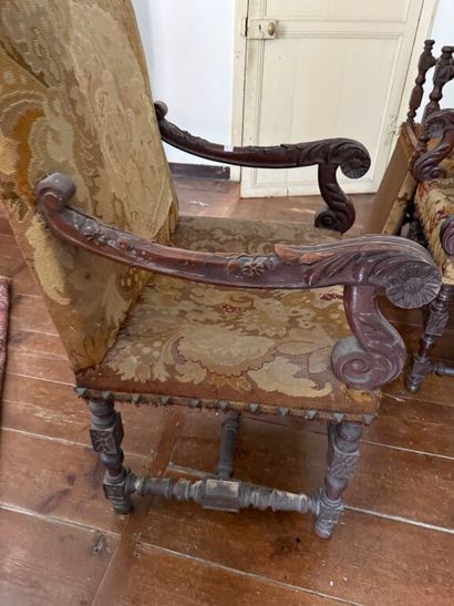 Paire de fauteuils et paire de chaises en...