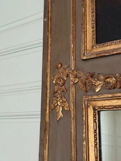 Moulded gilded and grey relacquered wood...