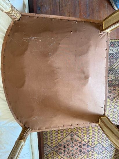 Paire de fauteuils à dossier plat en bois...