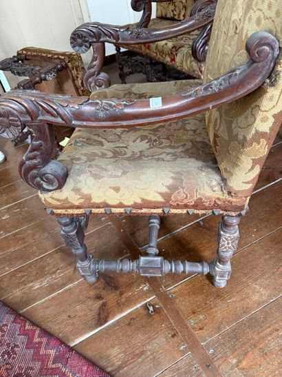 Paire de fauteuils et paire de chaises en...