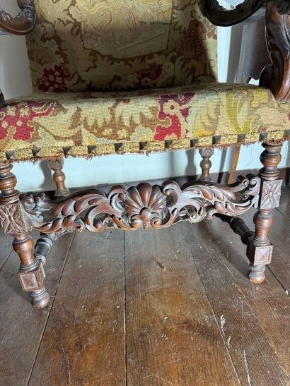 Paire de fauteuils et paire de chaises en...