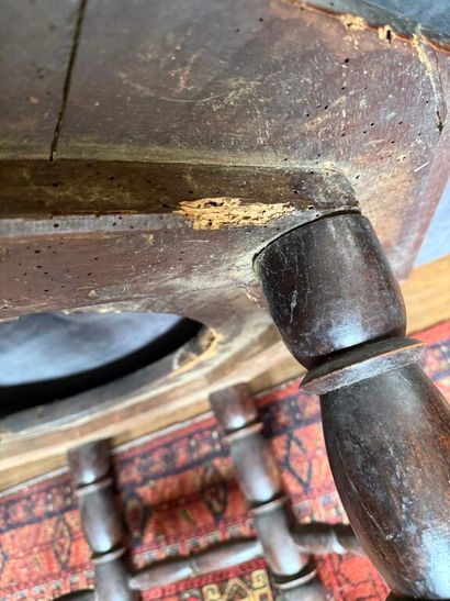 Octagonal brazier table in natural wood with...