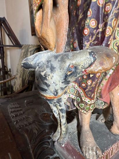 Saint Roch in carved, polychromed and gilded...