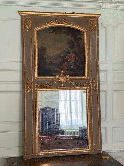 Moulded gilded and grey relacquered wood...