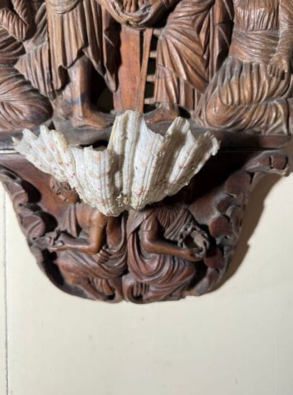 Descent from the Cross in wood carved in...