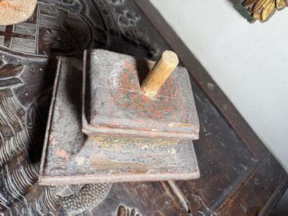 Virgin with mantle in wood carved in the...