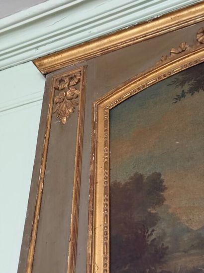 Moulded gilded and grey relacquered wood...