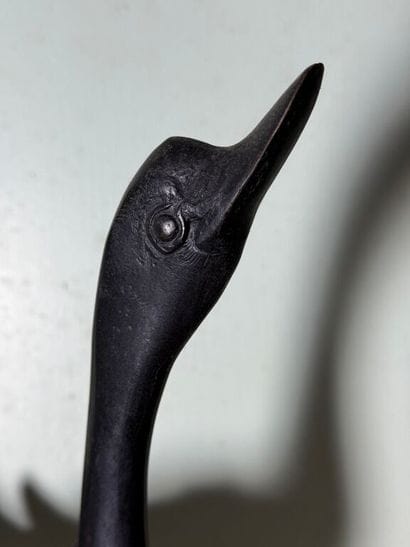 Two geese in cast iron. 
Probably China or...