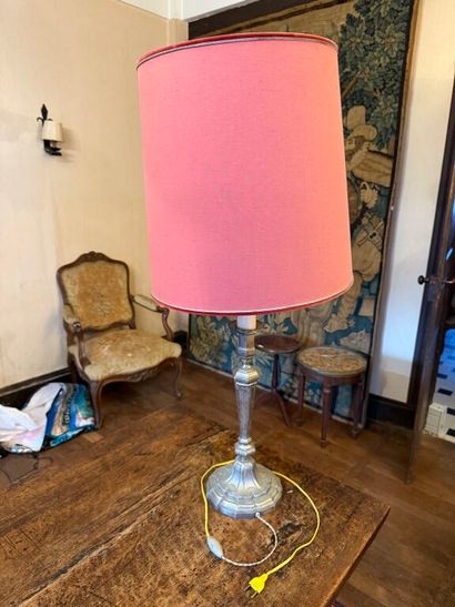 Antique silver-plated bronze pike pole, drilled...
