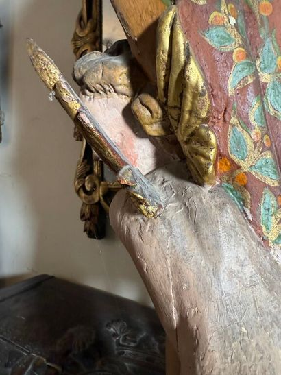 Saint Roch in carved, polychromed and gilded...