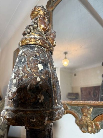 Virgin with mantle in wood carved in the...