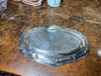 Small oblong dish in 925 silver ‰ filets...