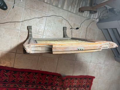 Mantel screen in molded wood carved with...
