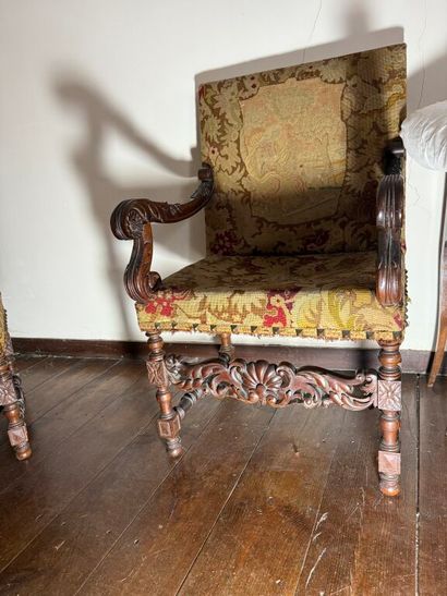 Paire de fauteuils et paire de chaises en...