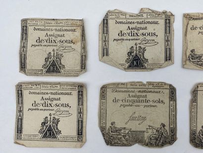 [REVOLUTION]. 58 assignats.
18 assignats...
