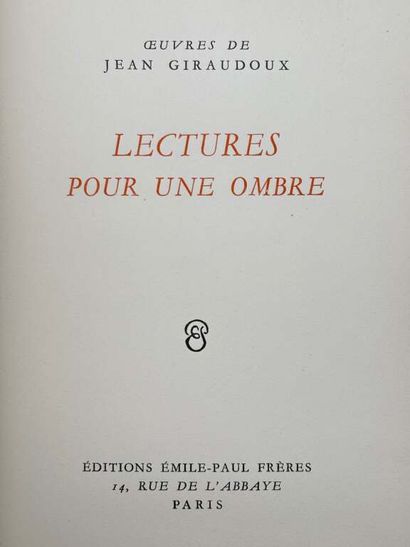 GIRAUDOUX, Jean. 4 novels, including on Japon...