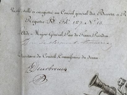 [MILITARIA]. Brevet d'octroi de Décoration...