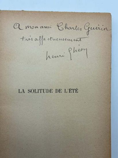 GHÉON, Henri. Les Campagnes simples: La solitude...