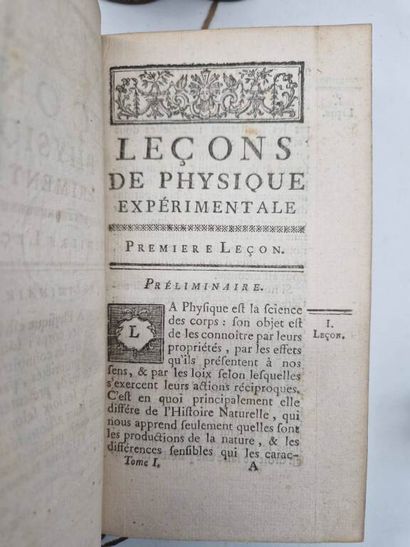 NOLLET, Jean-Antoine. Leçons de Physique...