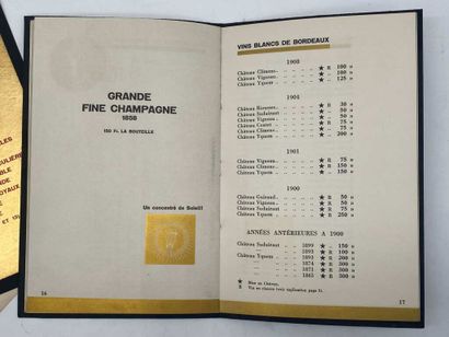 [OENOLOGIE - NICOLAS]. Liste des grands vins...