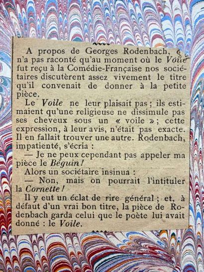 RODENBACH, Georges. Le Voile. Joué à la Comédie-Française...