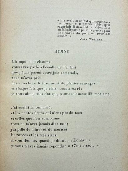 GHÉON, Henri. Les Campagnes simples: La solitude...