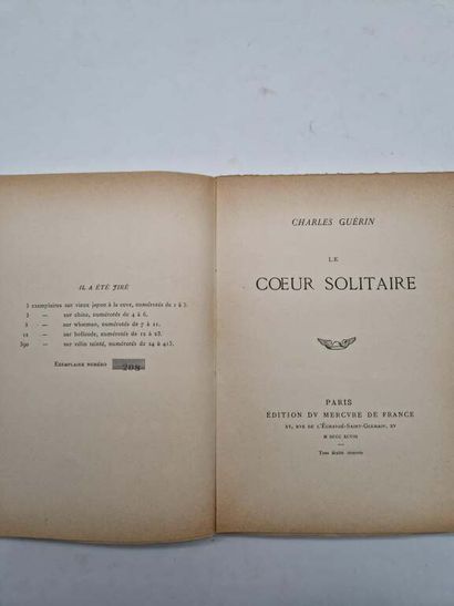 GUERIN, Charles. Le Cœur Solitaire.

Paris,...