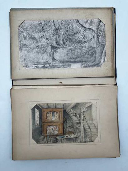 FRENCH ECOLE (19th century). Booklet of 25...