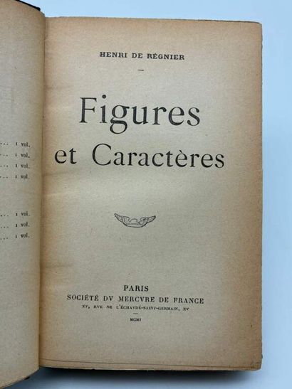 RÉGNIER, Henri de. Figures et Caractères.

Edité...