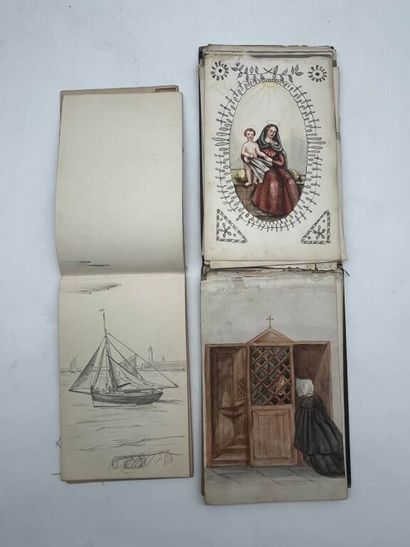 FRENCH ECOLE (19th century). Two notebooks...