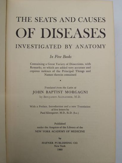 MORGAGNI, Jean-Baptise. The Seats and Causes...