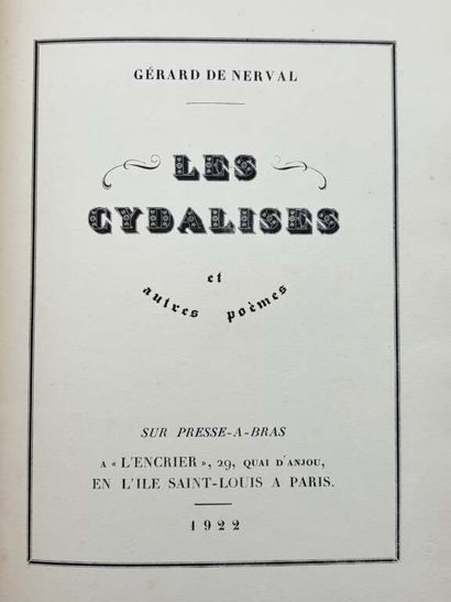 NERVAL, Gérard de. Les Cydalises et autres...