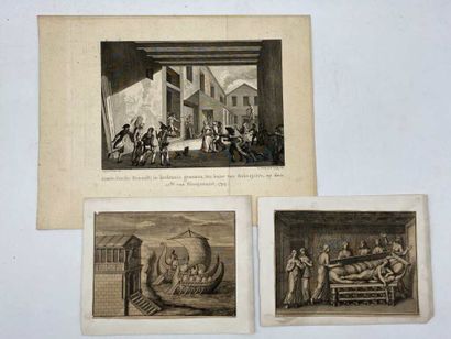 [ESTAMPES]. 9 prints, one signed - Militaria,...