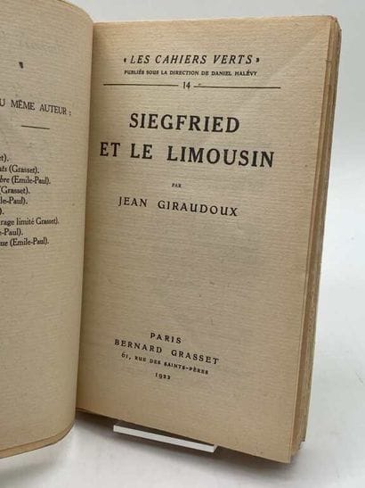 GIRAUDOUX, Jean. 3 first editions with dispatches.

Collection...