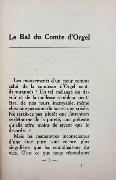 RADIGUET, Raymond. Le Bal du comte d'Orgel.
Edité...