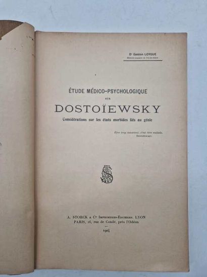 LOYGUE, Gaston. Etude Médico-Psychologique...