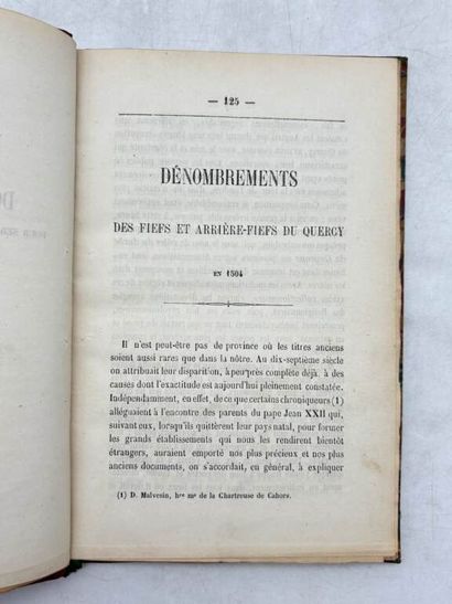 DUFOUR, Emile. Documents inédits sur le Quercy...